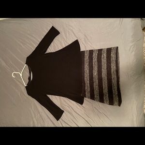 Casual black dress with open back